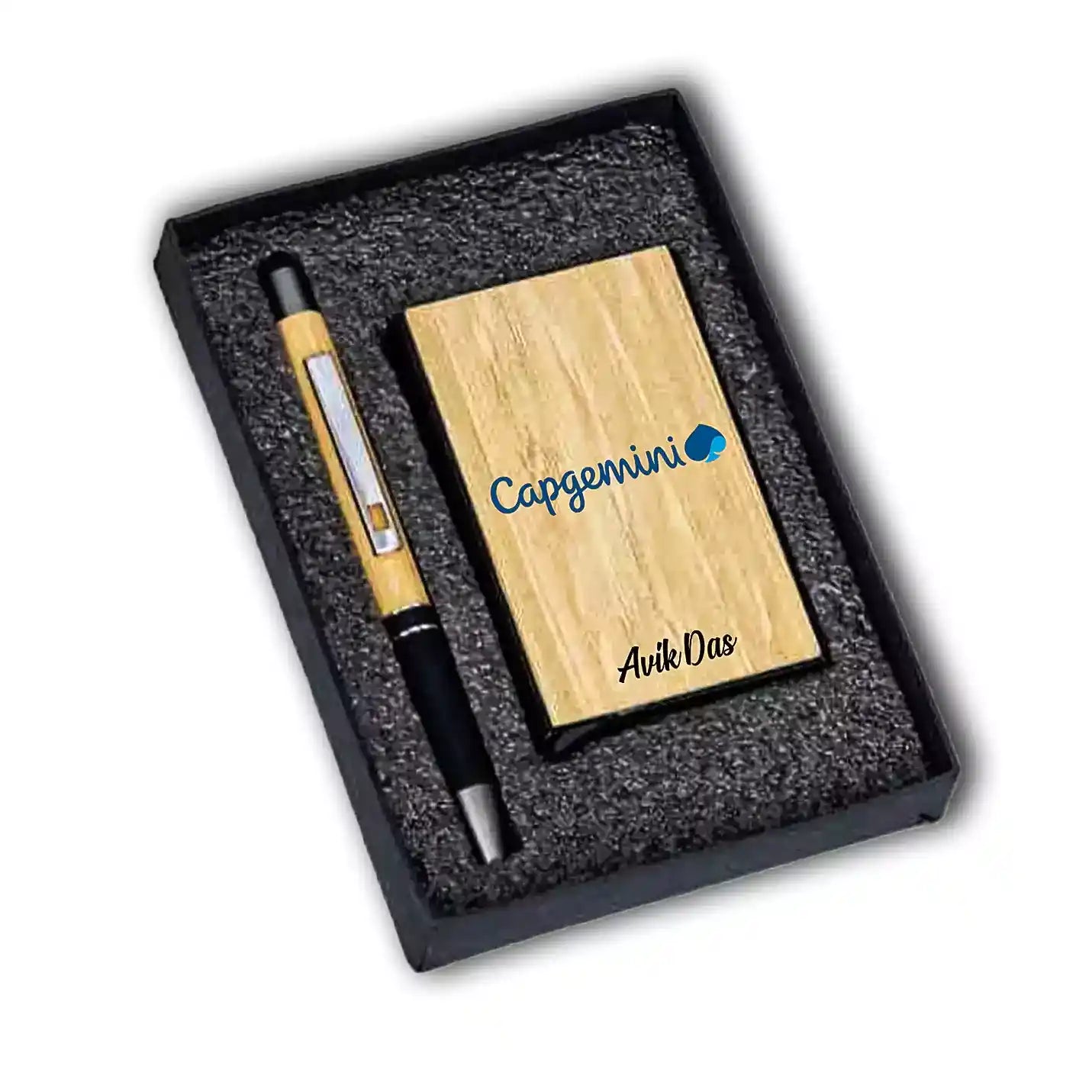 Eco-friendly Bamboo Pen & Cardholder Combo Gift Set Img 2